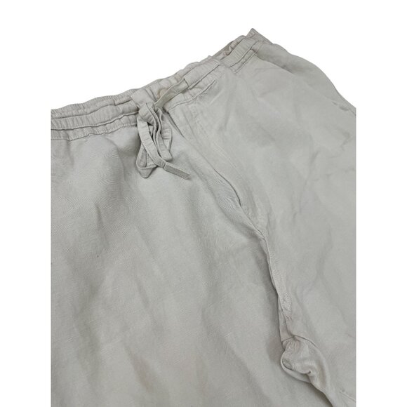Cubavera womans beige Drawstring Linen blend wide leg pants size 2XB SKU 8437 - Picture 2 of 13